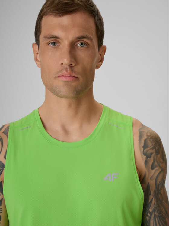 4F 4F Tank top FLOW MOTION Zielony Regular Fit