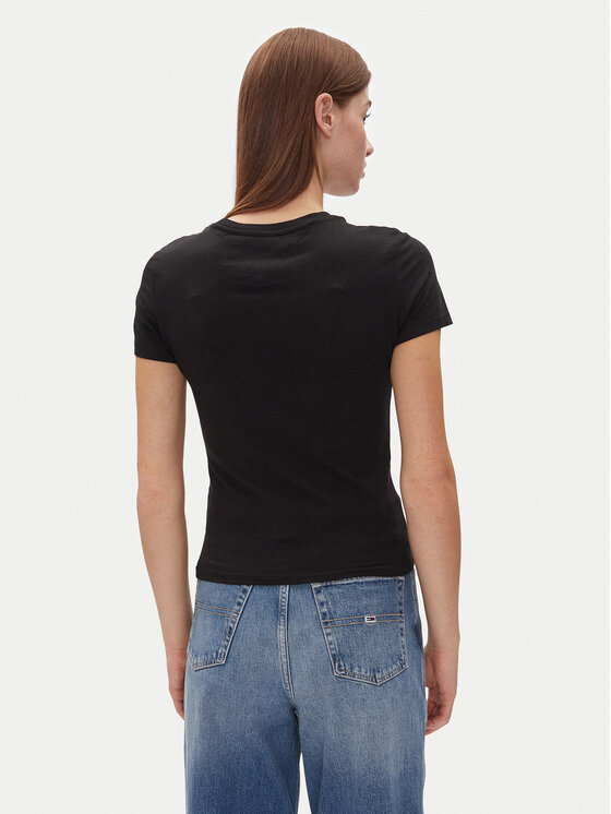 Tommy Jeans Tommy Jeans Póló Tjw Slim Essential Logo 2 Tee DW0DW20316 Fekete Regular Fit