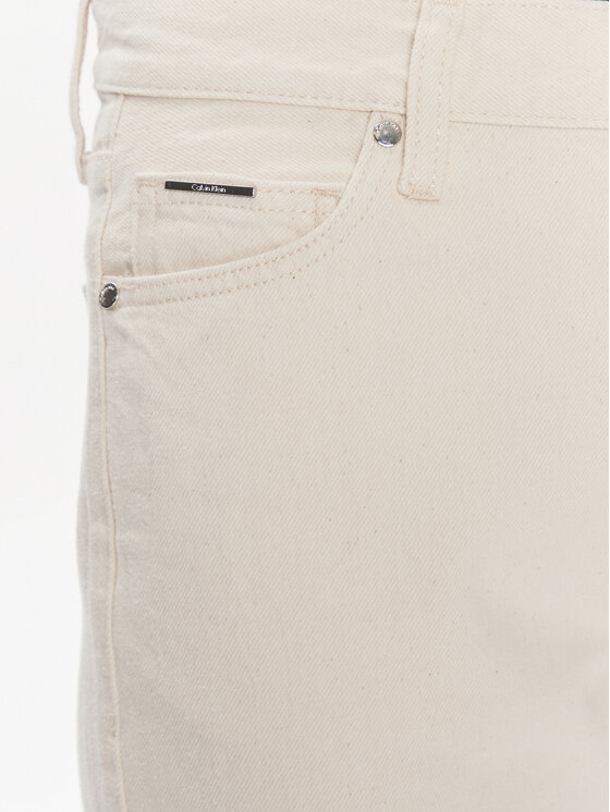 Calvin Klein Calvin Klein Jeansy Mid Rise Relax Bootcut Ecru K20K206308 Biały Slim Fit