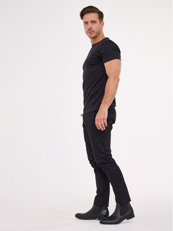 VILLARO VILLARO T-Shirt TSH028VIM Czarny Regular Fit