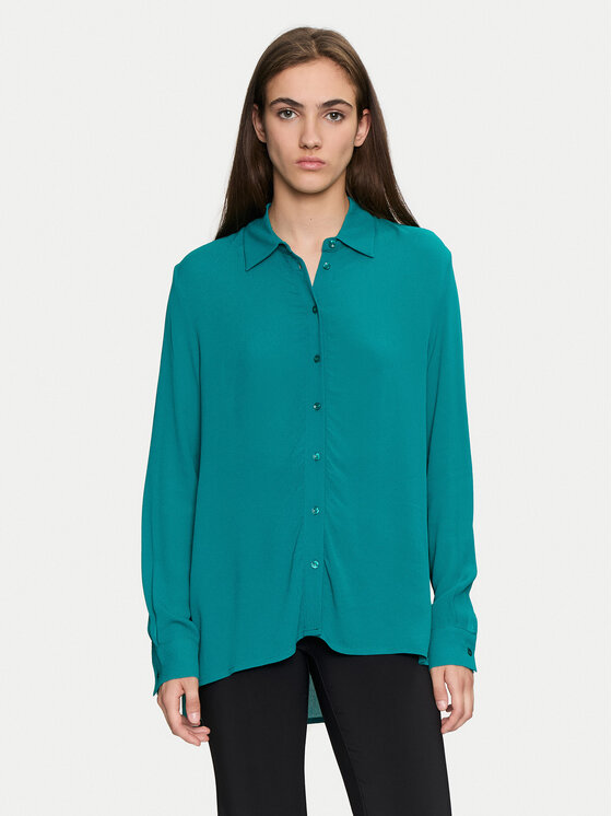 Sisley Sisley Košile 5ZMZLQ07I Zelená Oversize