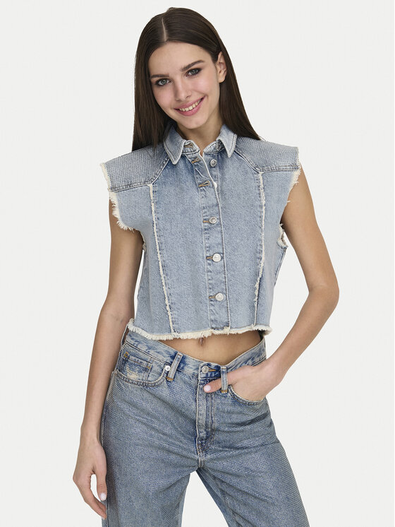 ONLY ONLY Kamizelka Hollywood 15341021 Niebieski Regular Fit