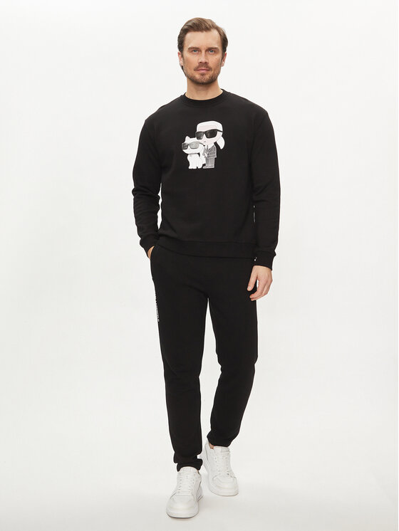 KARL LAGERFELD KARL LAGERFELD Majica dugih rukava 705063 542941 Crna Regular Fit