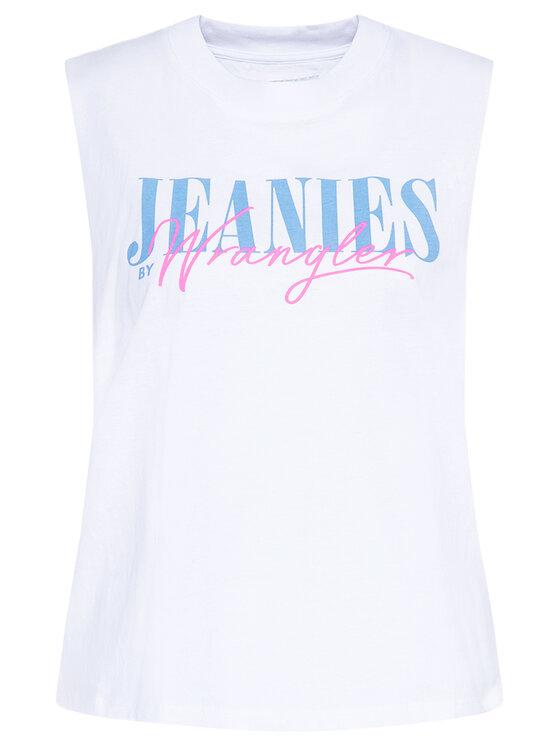 Wrangler Wrangler Top Sleeveless Tee W7Q6GH989 112132085 Biały Regular Fit