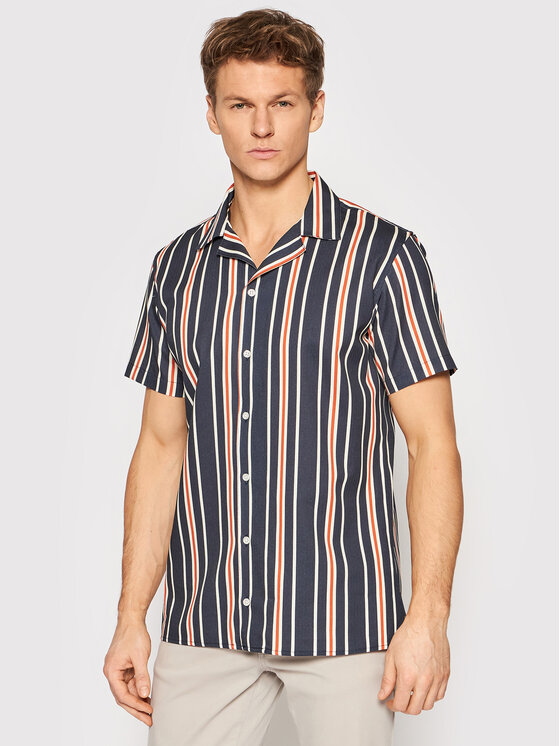 Selected Homme Selected Homme Särk Vertical Resort 16086015 Tumesinine Slim Fit