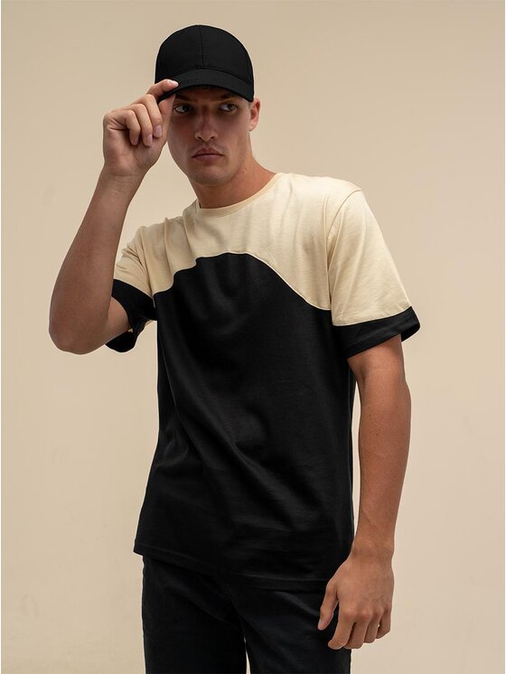 Good Luck Good Luck T-Shirt Koszulka Męska Z Krótkim Rękawem Tonal Shoulder Pad L Czarny Regular Fit