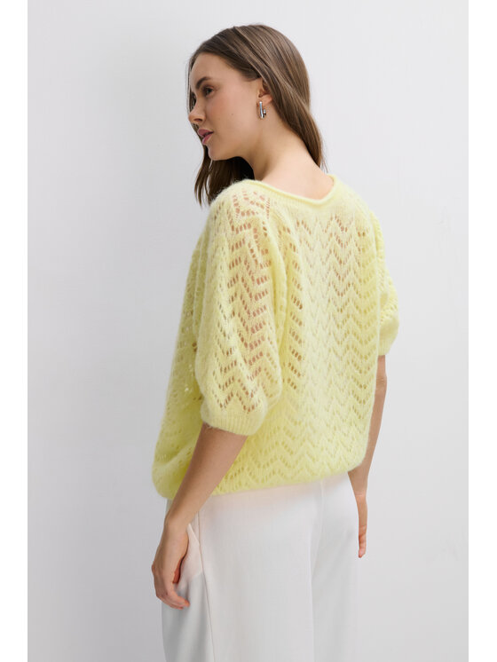 Fobya Fobya Sweter F2109 Żółty Basic Fit