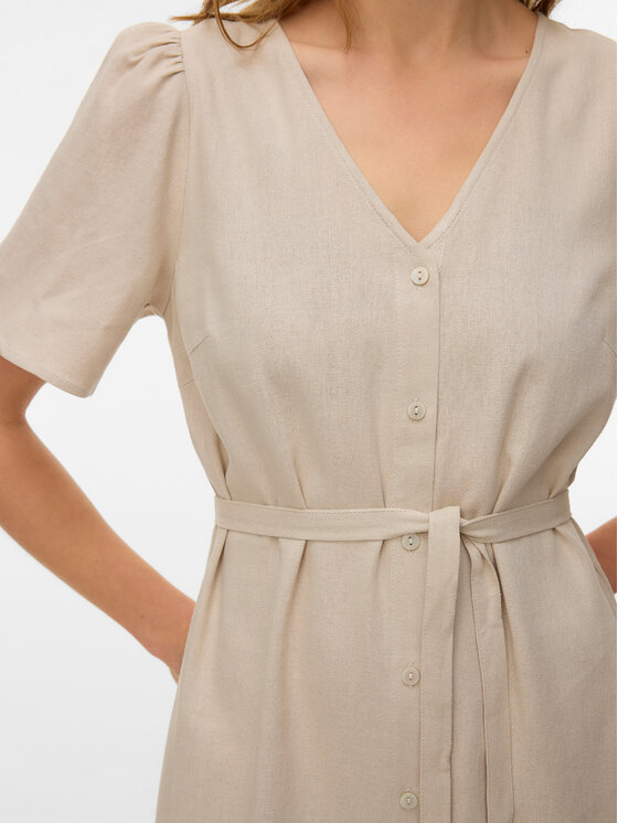 Vero Moda Vero Moda Sommerkleid Mymilo 10340466 Beige Regular Fit