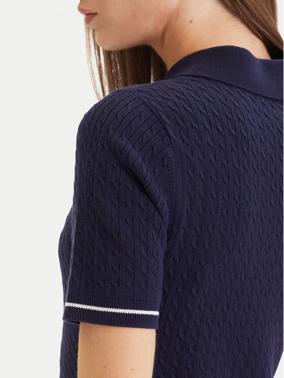 Calvin Klein Calvin Klein Ежедневна рокля Microcable LV047F323G Тъмносин Slim Fit