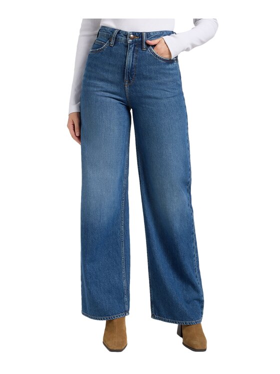 Lee Lee Jeansy 112370893 Niebieski Wide Leg
