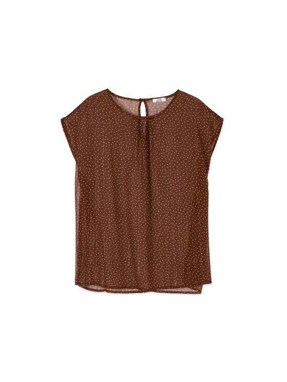 Oltre Oltre Bluzka 2072J000848N0V2 Brązowy Baggy Fit