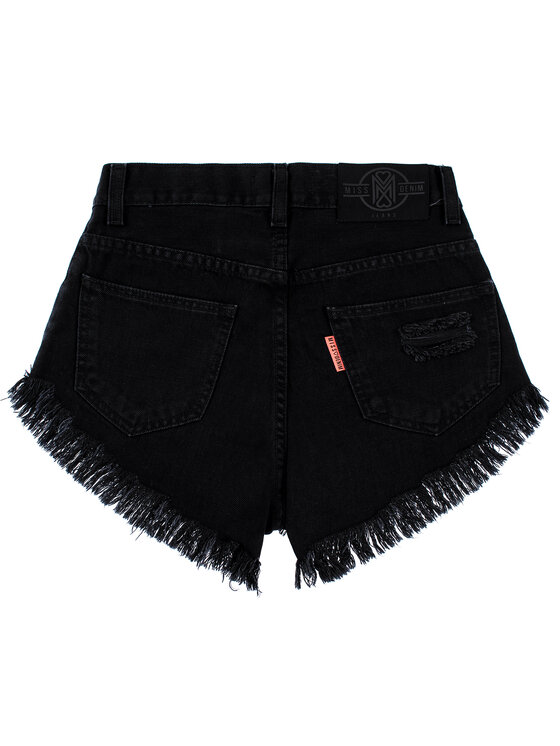 MissDenim MissDenim Szorty jeansowe High Waist Czarny Regular Fit