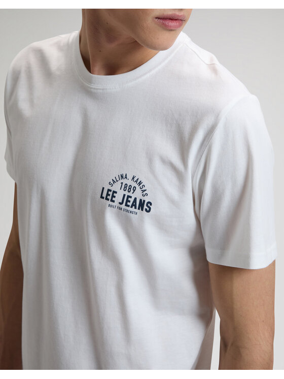 Lee Lee T-Shirt SMALL LOGO TEE Biały Relaxed Fit