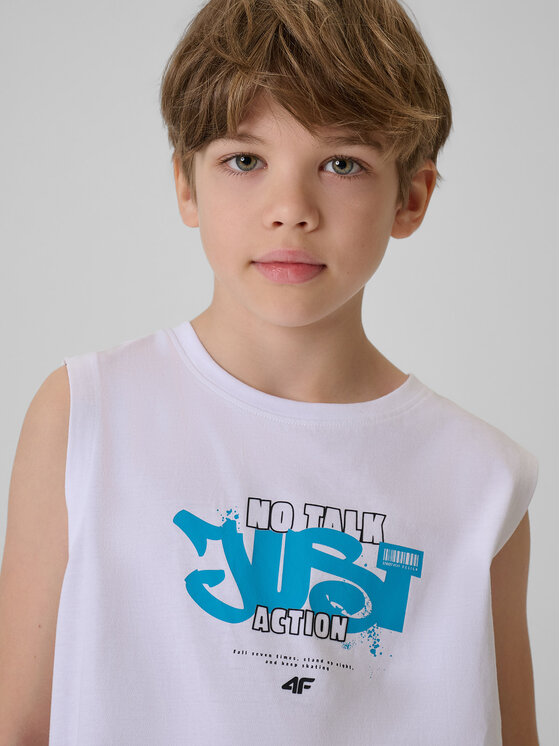 4F 4F Tank top PLAY SEASON Biały Regular Fit