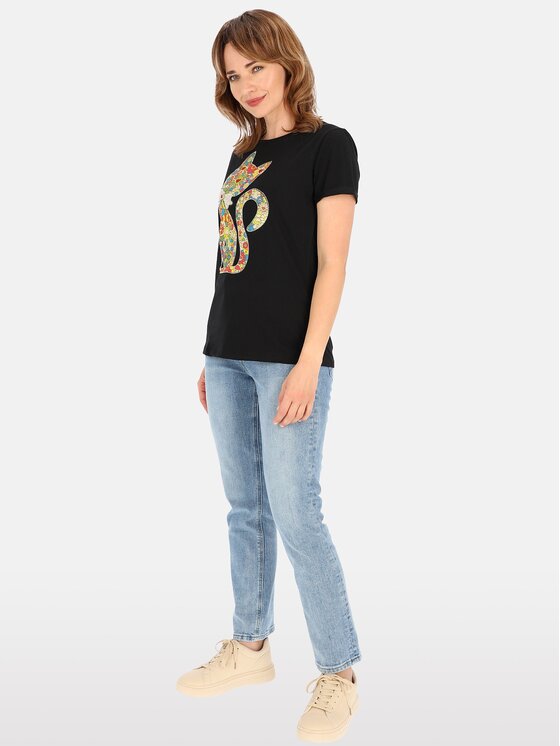 Perso Perso T-Shirt TCE245036F Czarny Regular Fit