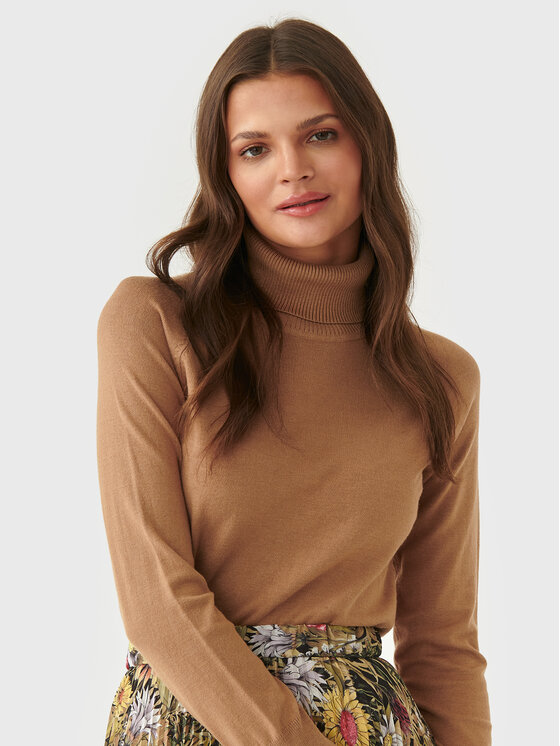 TATUUM Tatuum Bluză cu gât Nekoki T2218.093 Bej Regular Fit