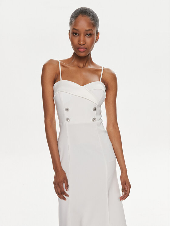 Rinascimento Rinascimento Sukienka wieczorowa CFC0019405002 Biały Regular Fit
