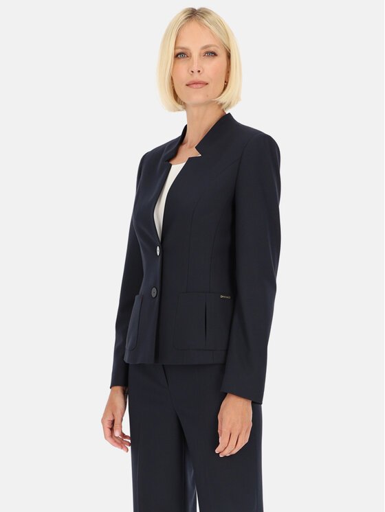 Potis & Verso Potis & Verso Marynarka Rena Granatowy Slim Fit