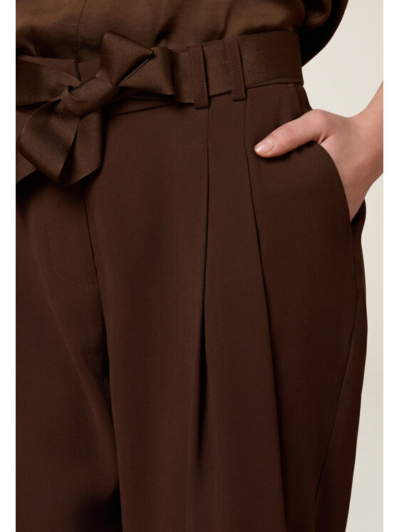 Oltre Oltre Spodnie materiałowe P087R008729N022 Brązowy Baggy Fit