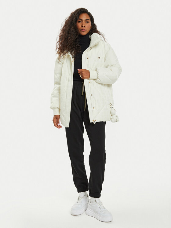Guess Guess Žieminė striukė V4BL01 WGLW2 Écru Regular Fit