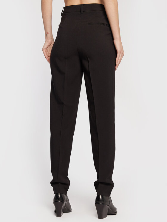 Bruuns Bazaar Bruuns Bazaar Kalhoty z materiálu Cindysus BBW2595 Černá Slim Fit