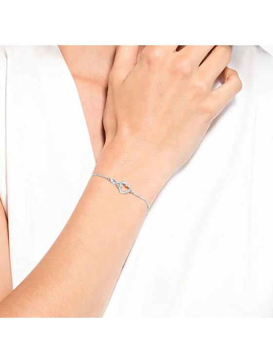 Swarovski Swarovski Bransoletka Infinity Heart 5524421 Srebrny