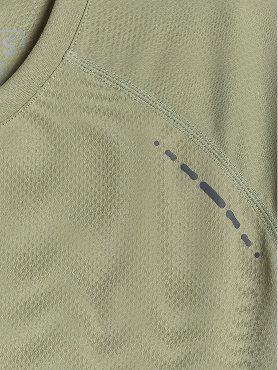 4F 4F Koszulka techniczna RUNNING Khaki Regular Fit
