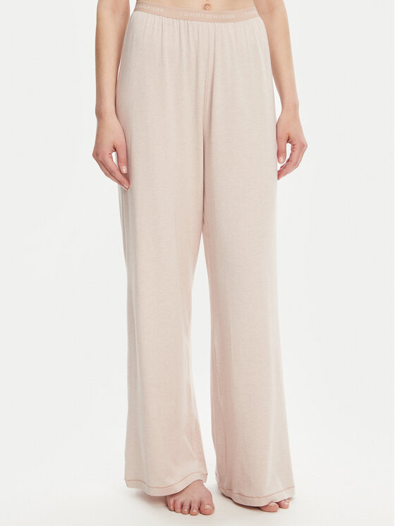 Tommy Hilfiger Tommy Hilfiger Pyžamové kalhoty UW0UW05776 Béžová Relaxed Fit