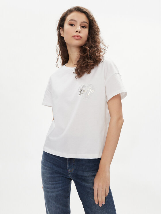 Liu Jo Liu Jo Marškinėliai VA4156 JS923 Balta Relaxed Fit