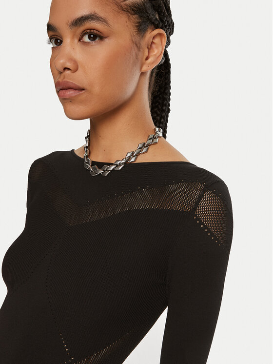 Patrizia Pepe Patrizia Pepe Úpletové šaty 8A1348 K195 K103 Černá Slim Fit