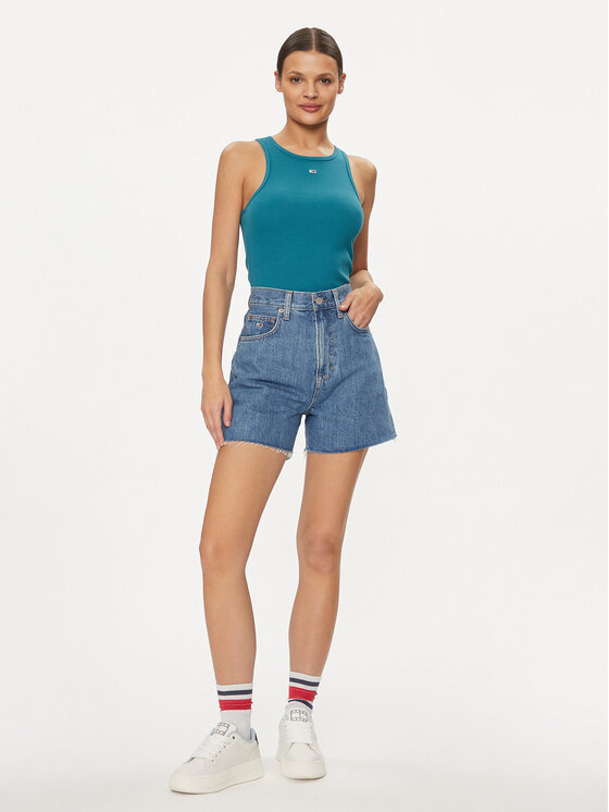 Tommy Jeans Tommy Jeans Pantaloni scurți de blugi DW0DW17646 Albastru Mom Fit