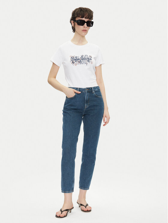 Pepe Jeans Pepe Jeans T-Shirt Rosalind PL506034 Bílá Regular Fit