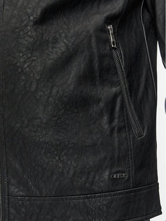 Guess Guess Geacă din imitație de piele M4RL08 WFW30 Negru Regular Fit