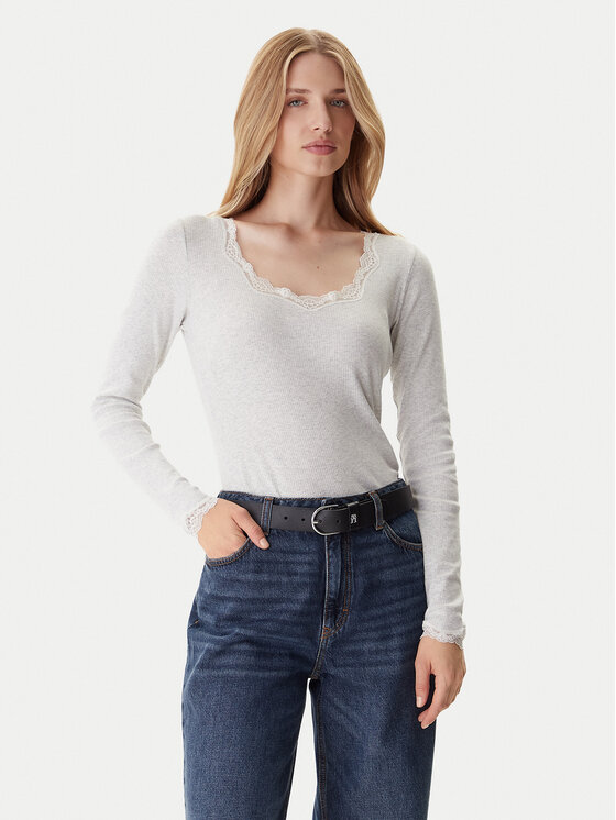 Tommy Hilfiger Tommy Hilfiger Bluse UW0UW06071 Grau Slim Fit