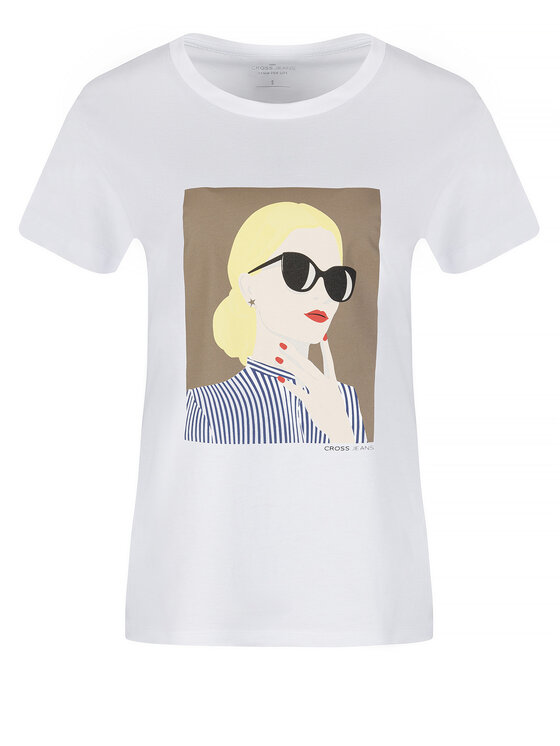 Cross Jeans Cross Jeans T-Shirt 55958-008 Biały