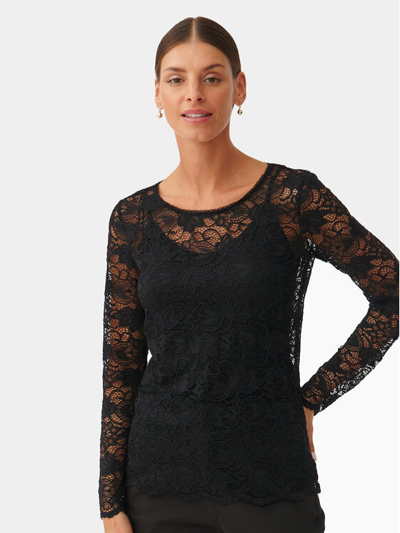 TATUUM Tatuum Blúzka Larena T2322.050 Čierna Slim Fit