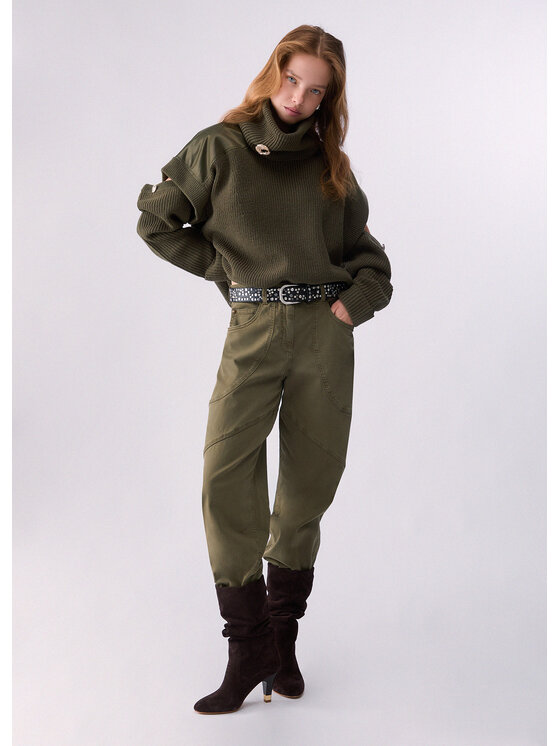 Liu Jo Liu Jo Pantaloni di tessuto WF6080T708A90510 Verde Loose Fit