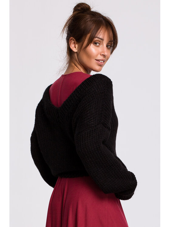 BeWear BeWear Sweter BK046 Czarny Modern Fit