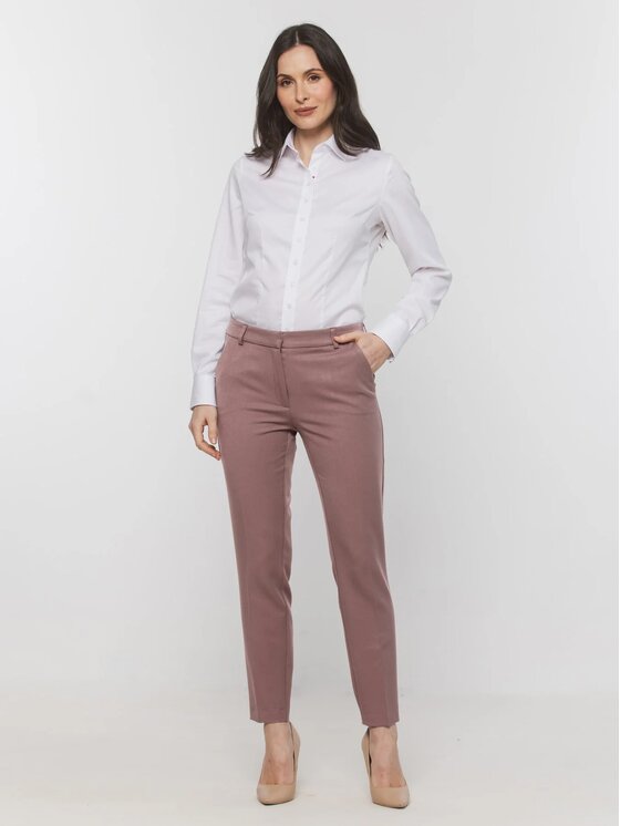 Willsoor Willsoor Spodnie materiałowe 68234 Brązowy jasny Cigarette Fit