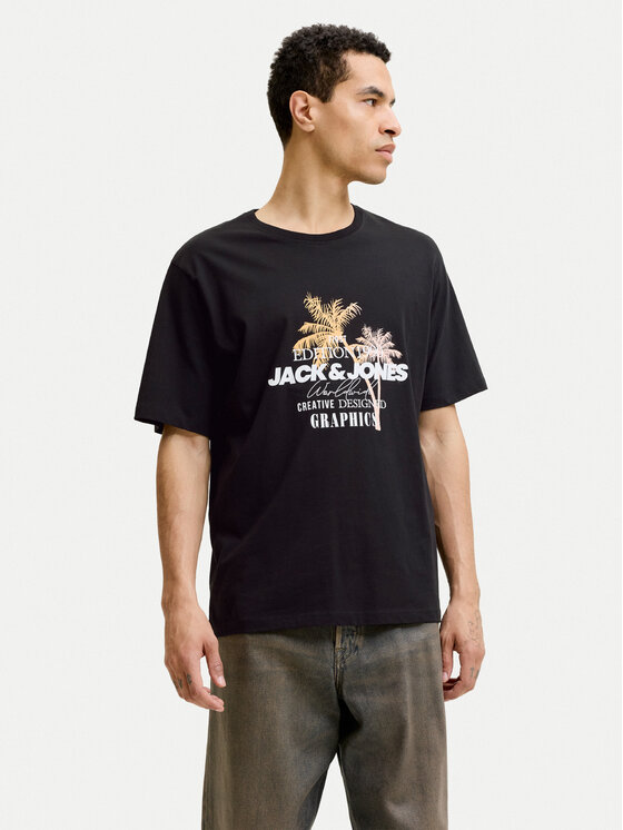 Jack & Jones Tricou Gradient Print 12288094 Negru Regular Fit