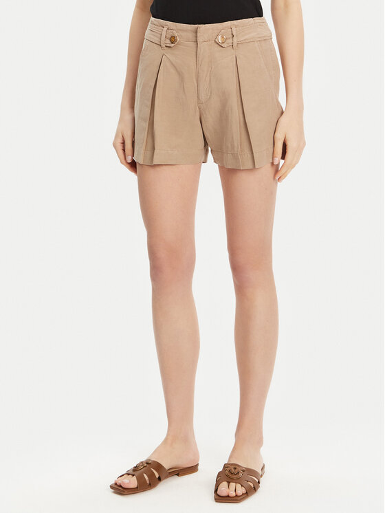 Guess Guess Pantalon scurți din material W5GD1J WG8N0 Bej Relaxed Fit