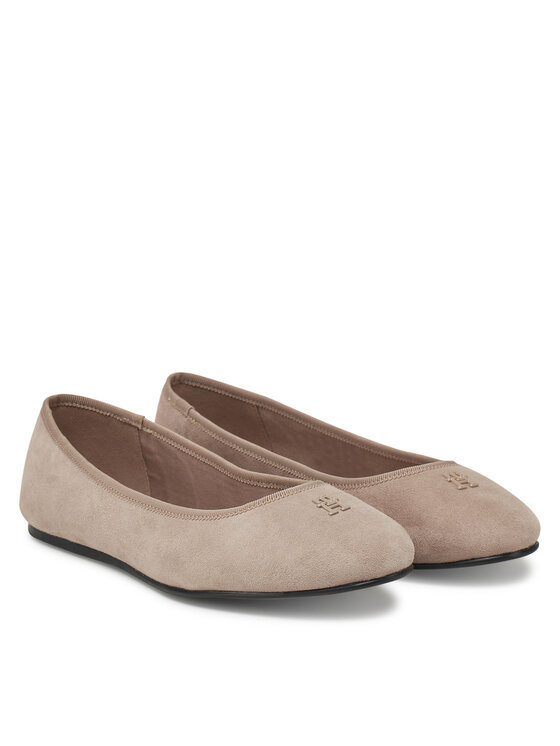 Tommy Hilfiger Tommy Hilfiger Baleriny Th Hardware Suede Ballerina FW0FW08655 Beżowy