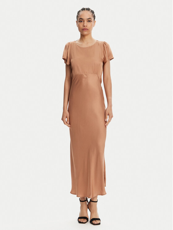 ViCOLO ViCOLO Večerní šaty TD0767 Hnědá Regular Fit