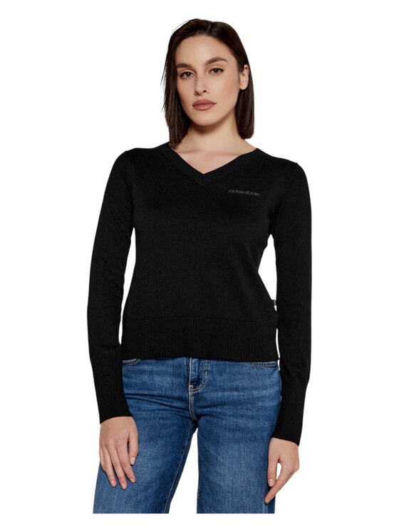 Guess Jeans Sweter W4BR84 Z3HO2 Czarny Regular Fit
