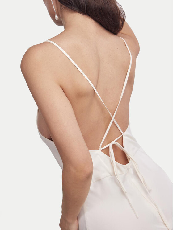 YAS YAS Estélyi ruha Dottea 26030334 Ekru Slim Fit