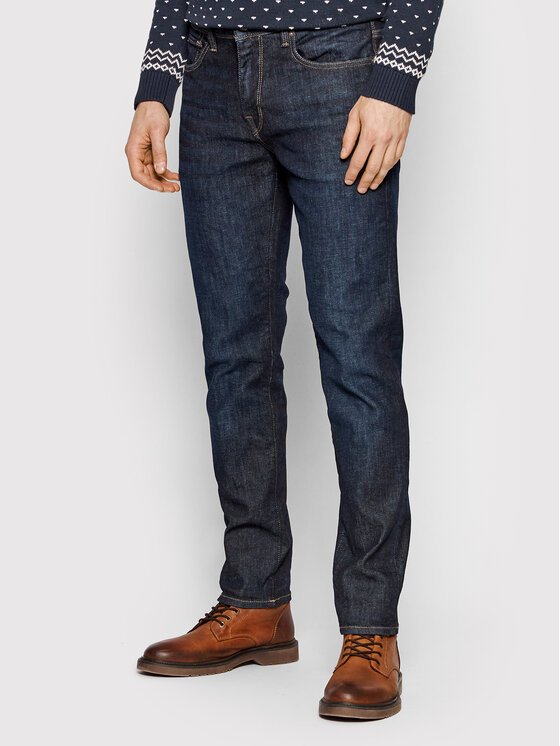 Selected Homme Džínsy Leon 16080594 Tmavomodrá Slim Fit