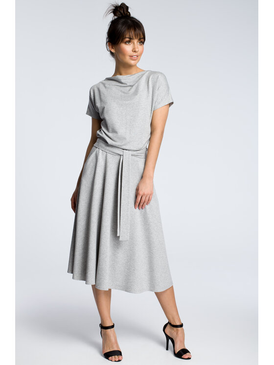 BeWear BeWear Sukienka codzienna B067 Szary Flare Fit