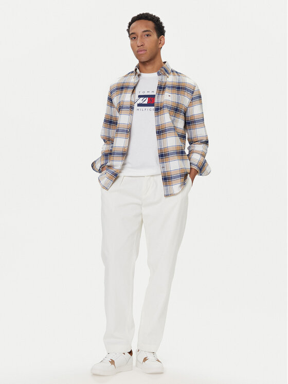 Tommy Hilfiger Tommy Hilfiger Košile Hero MW0MW40473 Béžová Regular Fit