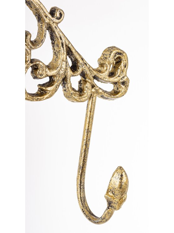 MIAhome MIAhome Wieszak ścienny metalowy 19,5x38x6 cm GANSO potrójny Złoty