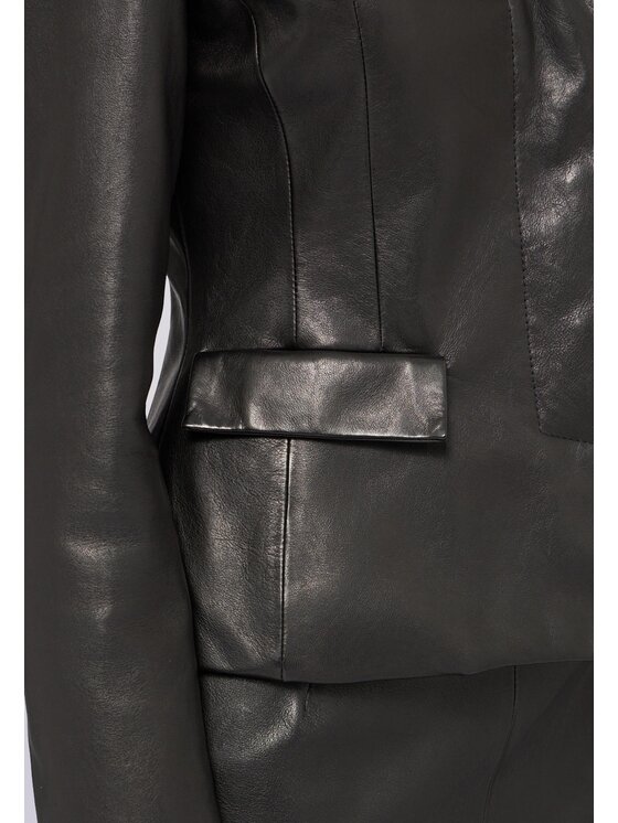 Trussardi Trussardi Giacca di pelle Q958A000394N033 Nero Slim Fit